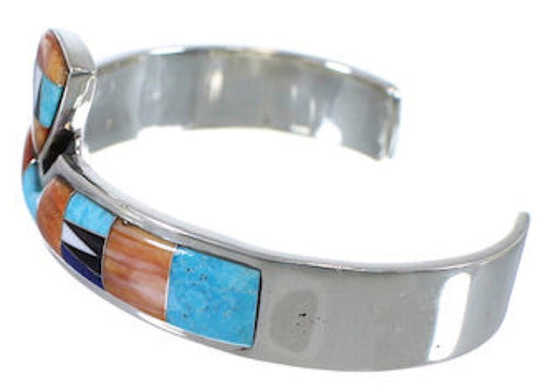 Turquoise And Multicolor Inlay Silver Cuff Bracelet Jewelry NS33252